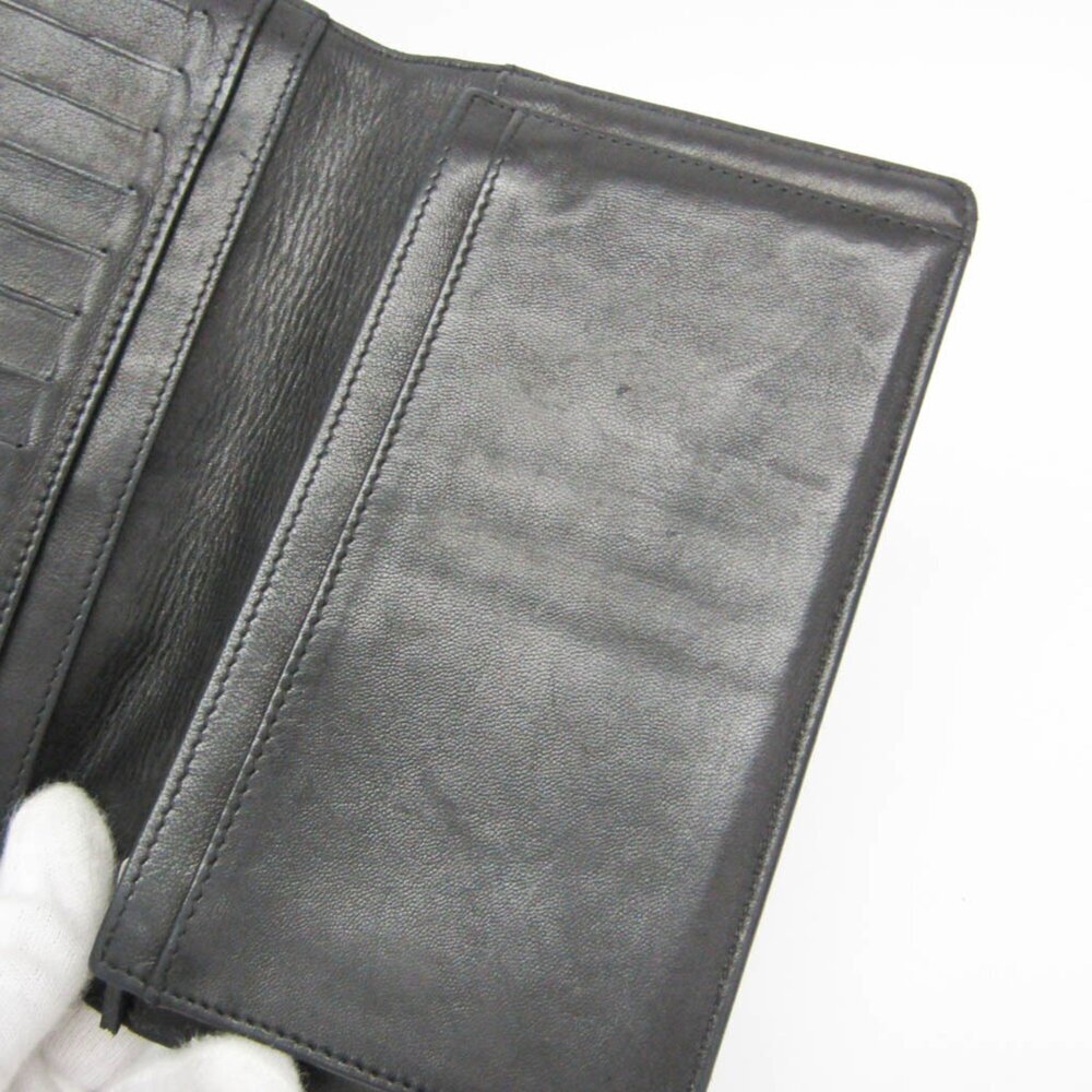CHANEL Authentic Black Lambskin Leather Logo Wallet - Picture 15 of 16
